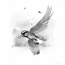 flying sparrow  tattoo design idea