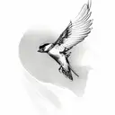 flying sparrow  tattoo design idea