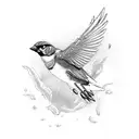 Flying sparrow  tattoo design idea