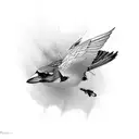 Flying sparrow  tattoo design idea