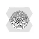 Tree of life with flying birds tattoo design idea