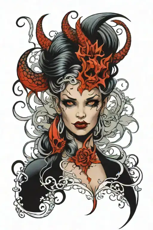lilith queen of demons tattoo design idea