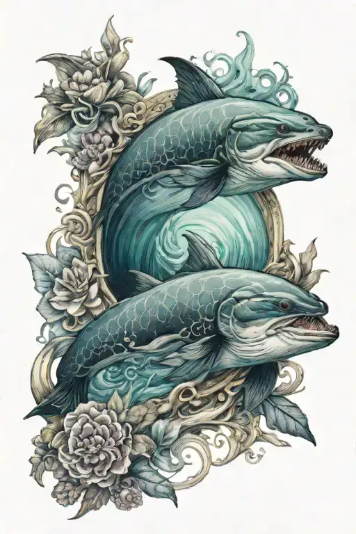 ocean vibe, sophisticated and mysterious tattoo tattoo design idea