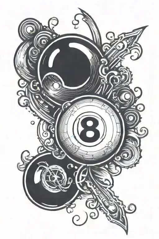 black eight ball outline tattoo tattoo design idea