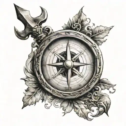 viking compass tattoo design idea