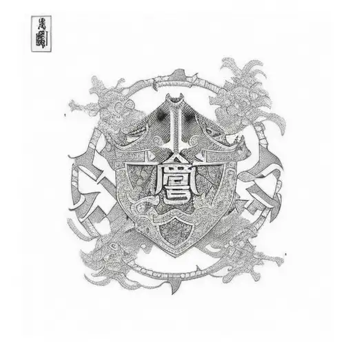 armour plating breast tattoo design idea