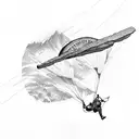 paragliding over mountain tattoo design idea