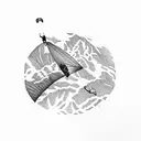 paragliding over mountain tattoo design idea