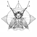 paragliding over mountain tattoo design idea