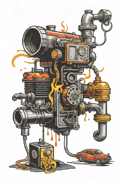 Oil leaking check engine light tattoo design idea