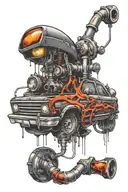 Oil leaking check engine light tattoo design idea