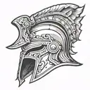 spartan helmet tattoo design idea