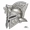 spartan helmet tattoo design idea