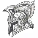 spartan helmet tattoo design idea