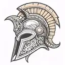 spartan helmet tattoo design idea