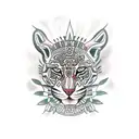 aztec jaguar in a mexican jungle tattoo design idea