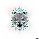 aztec jaguar in a mexican jungle tattoo design idea