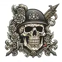 skull army number 12 tattoo design idea