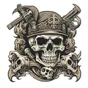 skull army number 12 tattoo design idea