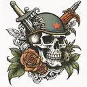 skull army number 12 tattoo design idea