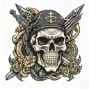 skull army number 12 tattoo design idea