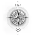 newborn, compass, tree with roths tattoo design idea