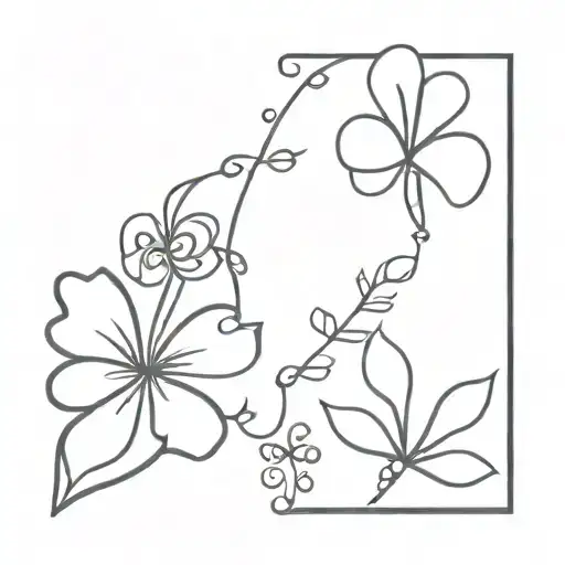 zodiac sign Leo and symbol of good luck clover and next to it a black three-leaf tattoo design idea