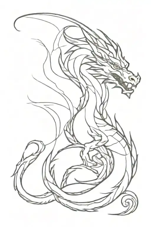 dragon like smoke tattoo design idea