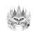 Tanjiro and Nazuko surrounded by a mystical forest with animals tattoo design idea