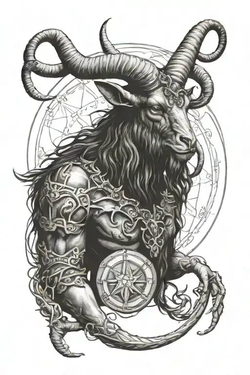 Capricorn Baphomet tattoo design idea