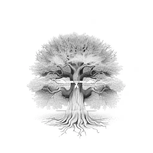 Tree of Life without leaves. watch the weather change written in the trunk tattoo design idea