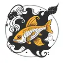 fish gemini zodiac sign tattoo design idea
