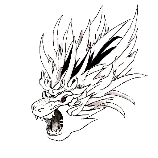 Japanese Dragon, manga draw style tattoo design idea