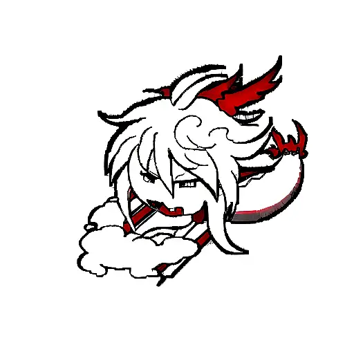 Japanese Dragon, manga draw style tattoo design idea