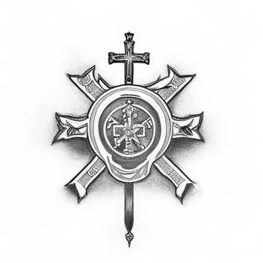 croix de la Lorraine avec croix de jesus tattoo design idea