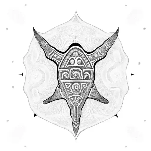 Cook-island/ Maori designs in the shape of a stingray placed on the middle of the upper back/ traps tattoo design idea