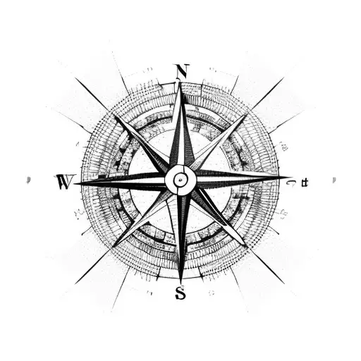 compass, north east south west  tattoo design idea