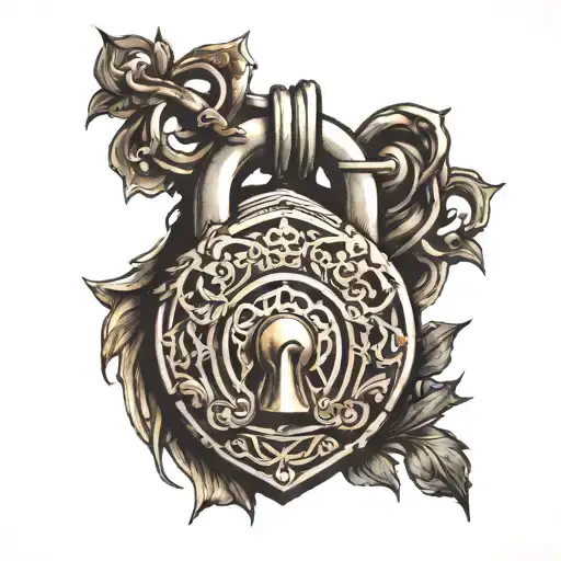 Padlock tattoo design idea