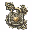 Padlock tattoo design idea