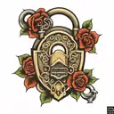 Padlock tattoo design idea