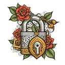 Padlock tattoo design idea