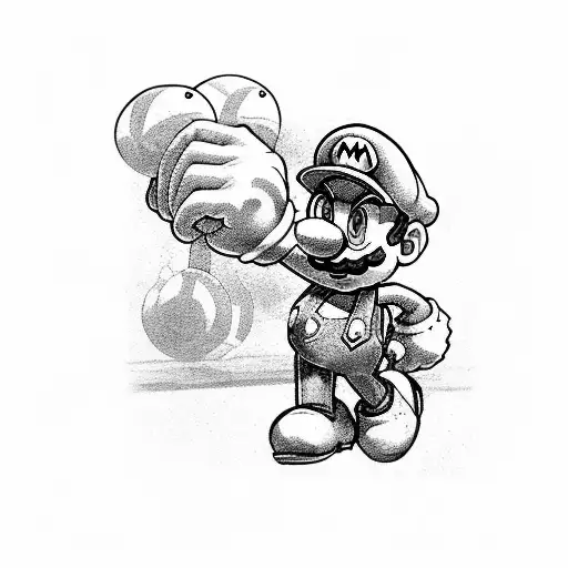 mario fighting sonic tattoo design idea