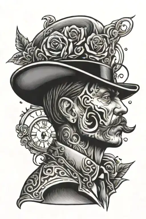 old school gangster style tattoo design idea