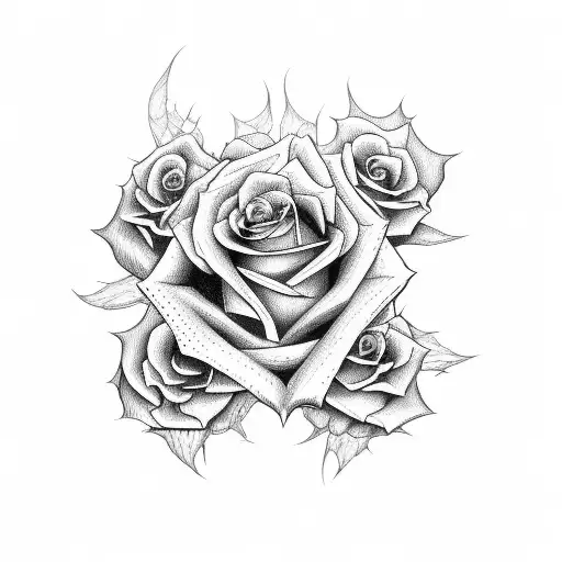 rose demon tattoo design idea