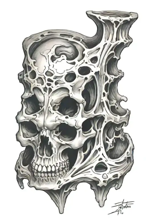 real human vertebrae tattoo design idea