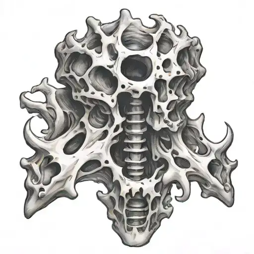 real human vertebrae tattoo design idea