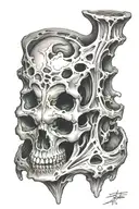 real human vertebrae tattoo design idea