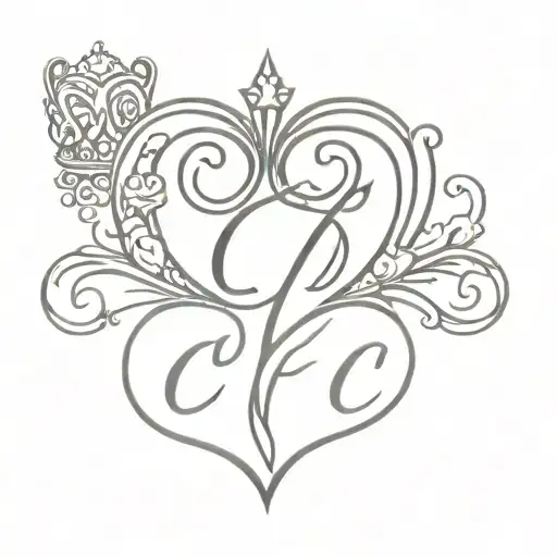 initial C cursive with crown on top small tattoo design tattoo design idea