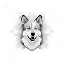 red dog border collie husky mix tattoo design idea