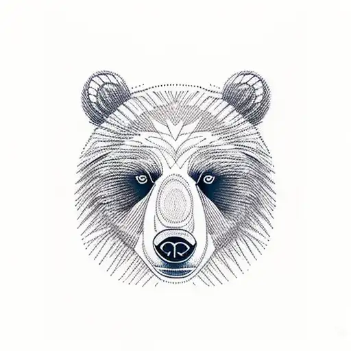 bear In a forest tattoo design idea